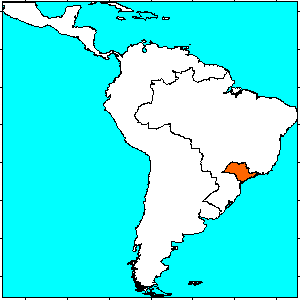 Localização relativa do Estado de São Paulo